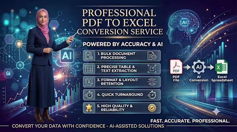 Cover image for Professional PDF to Excel Service