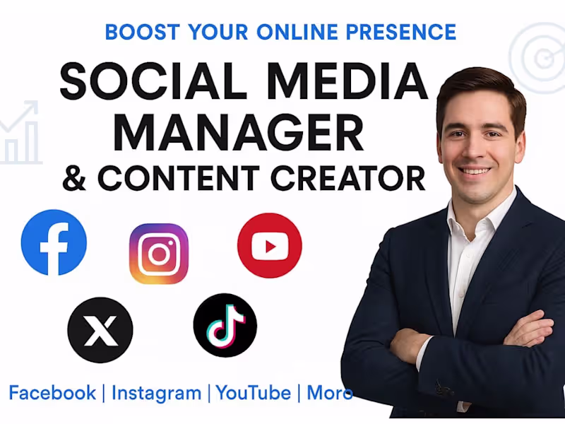 Cover image for Social Media Management Instagram, Facebook, Pinterest, TikTok