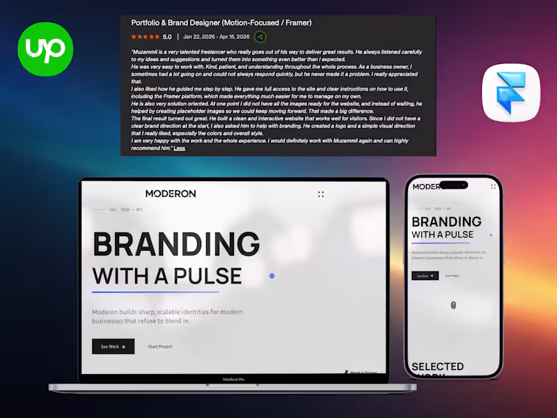 Cover image for Moderon | Framer Branding Studio