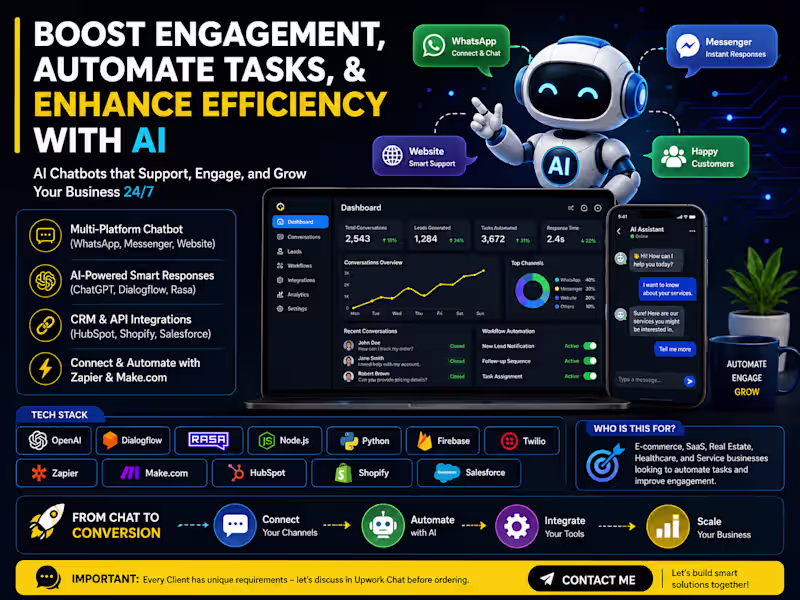 Cover image for You will get AI Chatbots & Workflow Automation for Your Business