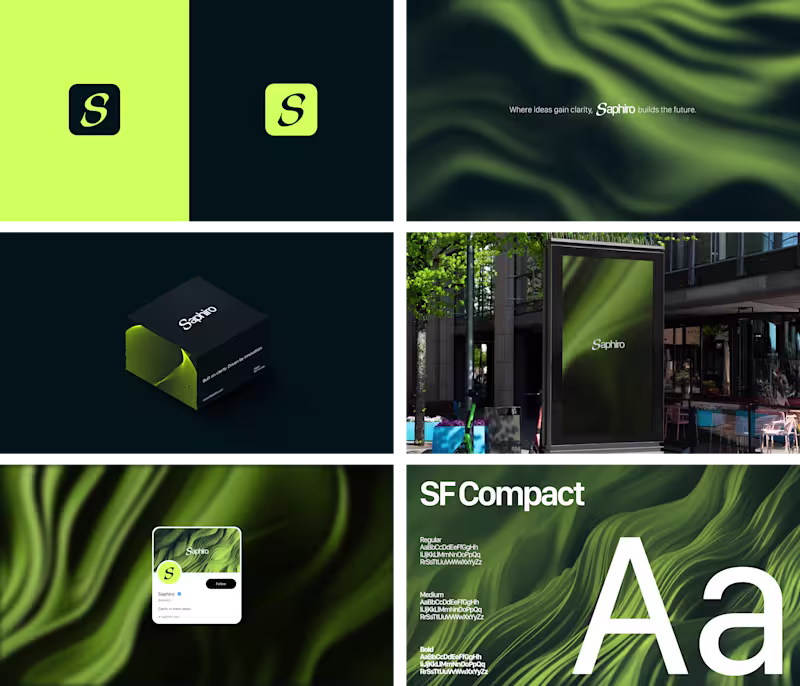 Cover image for I developed Saphiro’s visual identity as a brand focused on ...