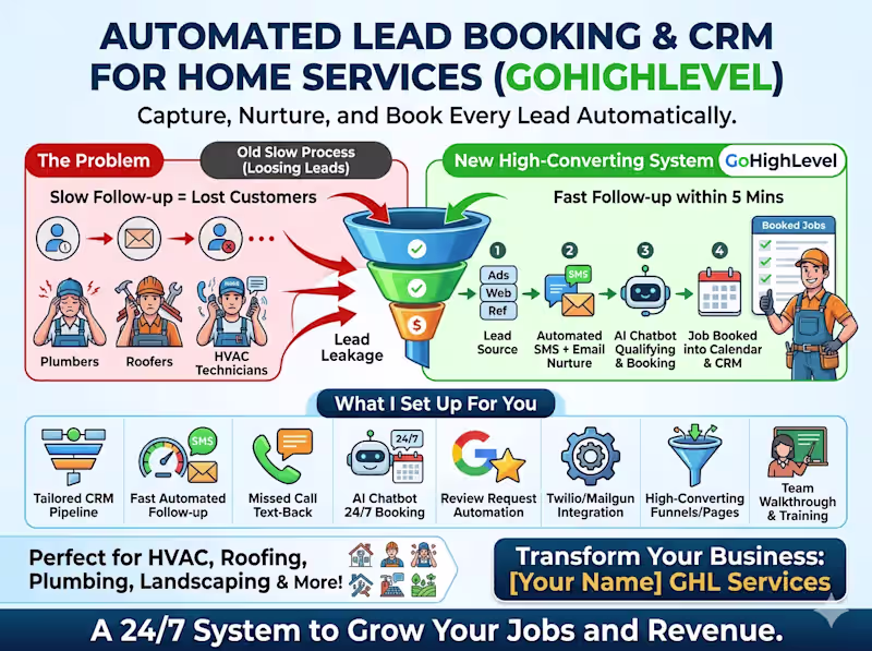 Cover image for GoHighLevel CRM Setup & Automation for Home Services