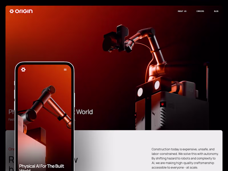 Cover image for Dynamic Webflow Site for Origin's Construction Robot