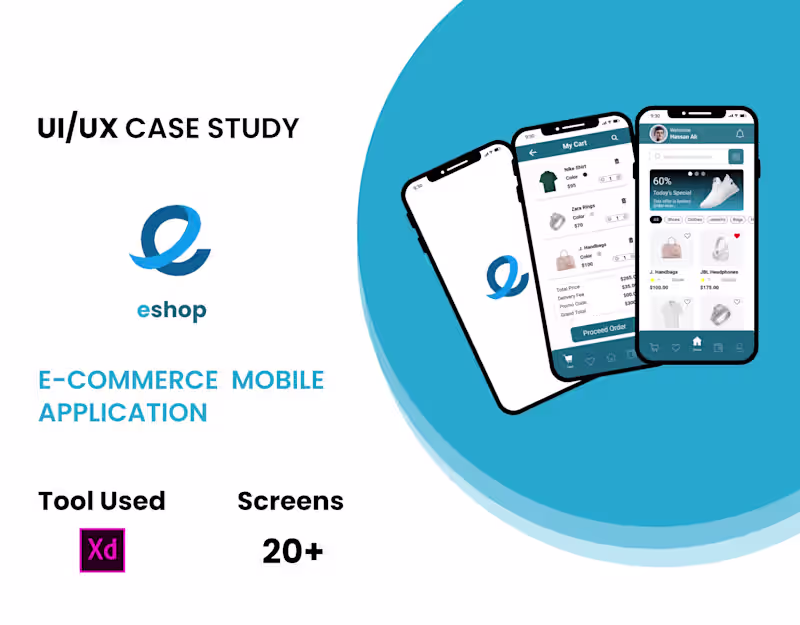 Cover image for eshop (E- Commerce mobile app design)