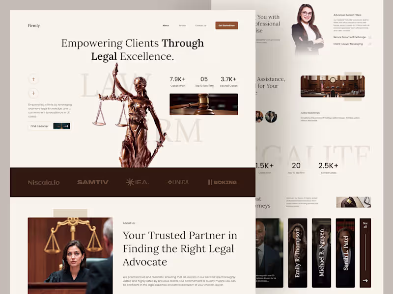 Cover image for Firmly — Lawyer & Attorney Website | UX/UI Case Study