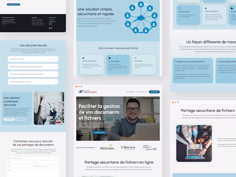 Cover image for Landing Page Design for Partager mes fichiers