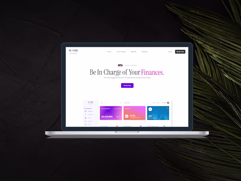Cover image for Fintech SaaS Home Page Design for Raise Empire