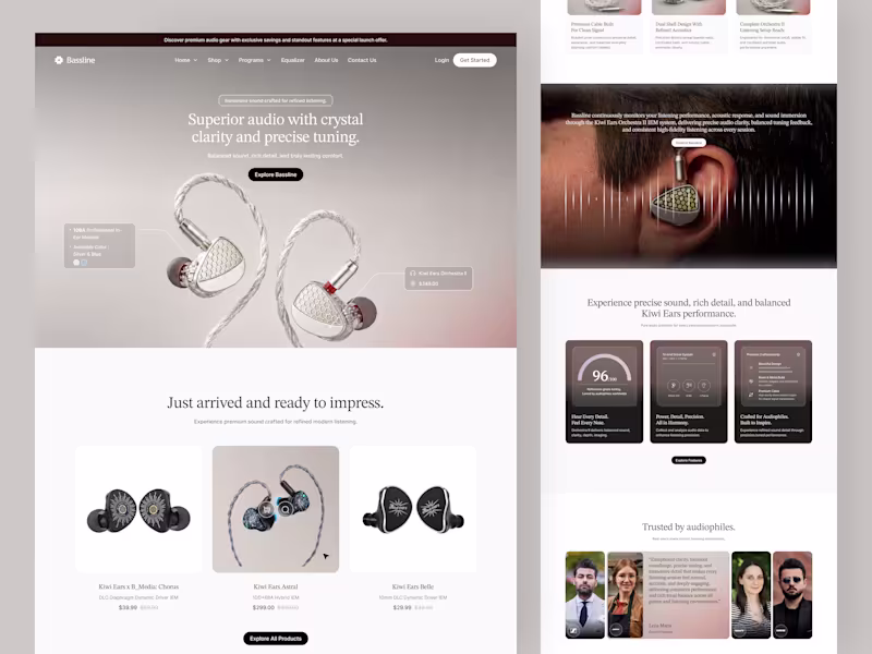 Cover image for Bassline Premium Product Landing Page Design