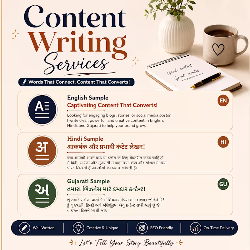Cover image for Multilingual Content & Blog Writing