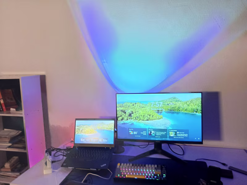 Cover image for Just upgraded my workspace with a new gaming monitor (Hisens...