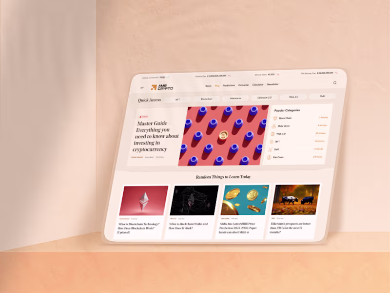 Cover image for Crypto Blog, UI/UX Design Case Study