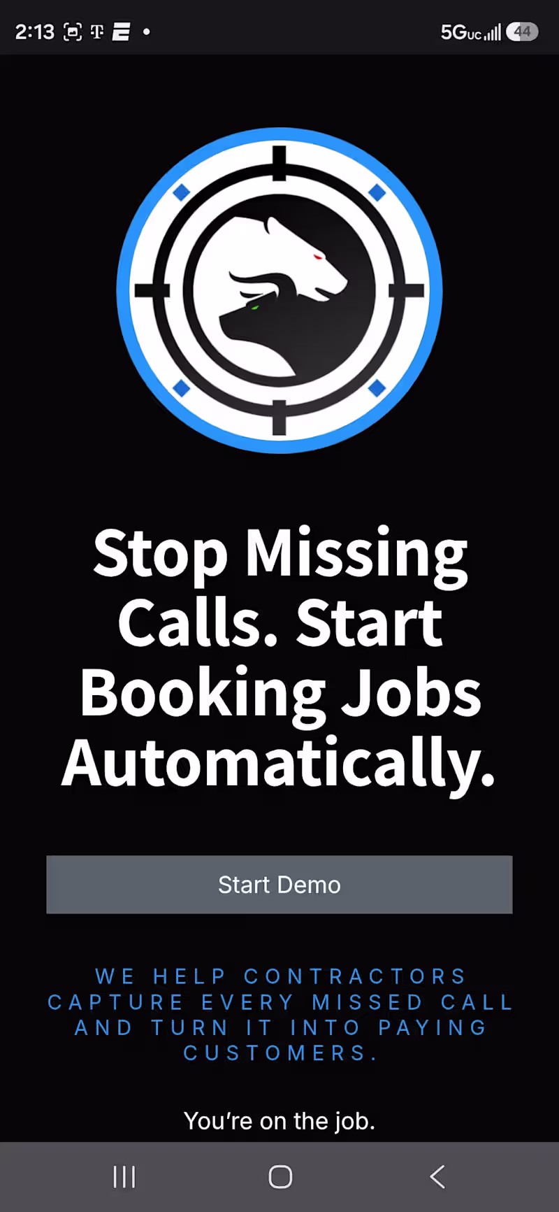 Cover image for Screenshot of my company landing