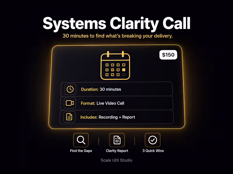 Cover image for 30-Min Systems Clarity Call — Find What's Breaking Your Delivery