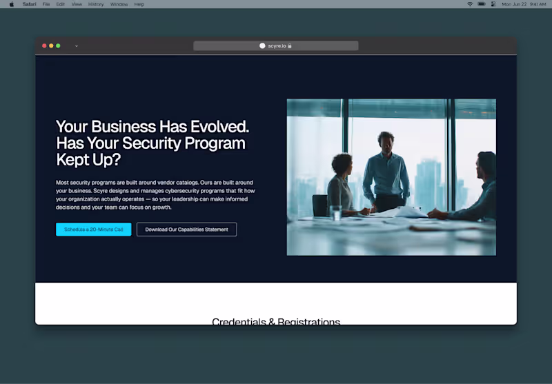 Cover image for Scyre LLC Website Redesign for Cybersecurity Brand