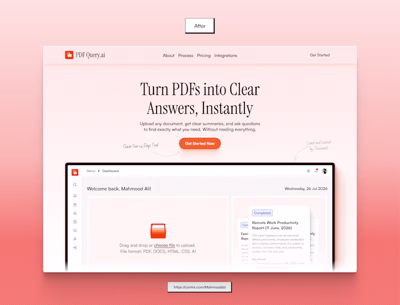 Cover image for Website Redesign Project for PDF Query Ai