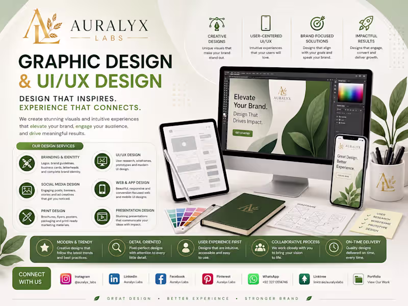 Cover image for Graphic Design & UI/UX Design Services