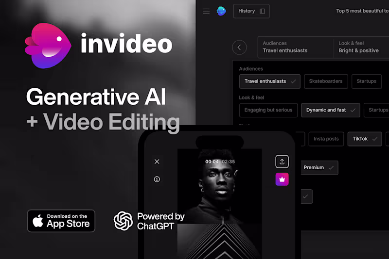 Cover image for InVideo AI · Generative
+ Video Editing