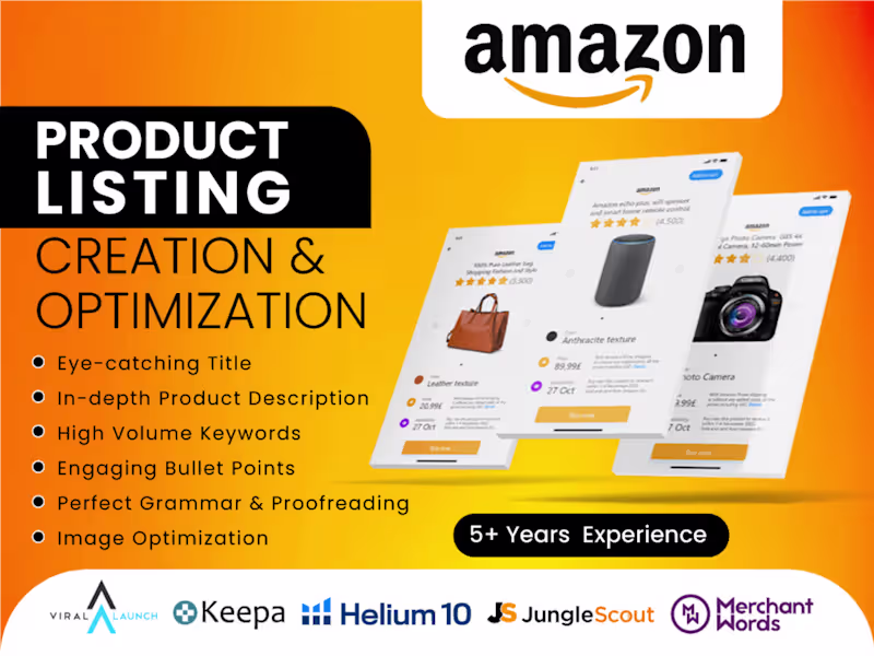 Cover image for I wll Write Amazon product description SEO listing Optimisation 