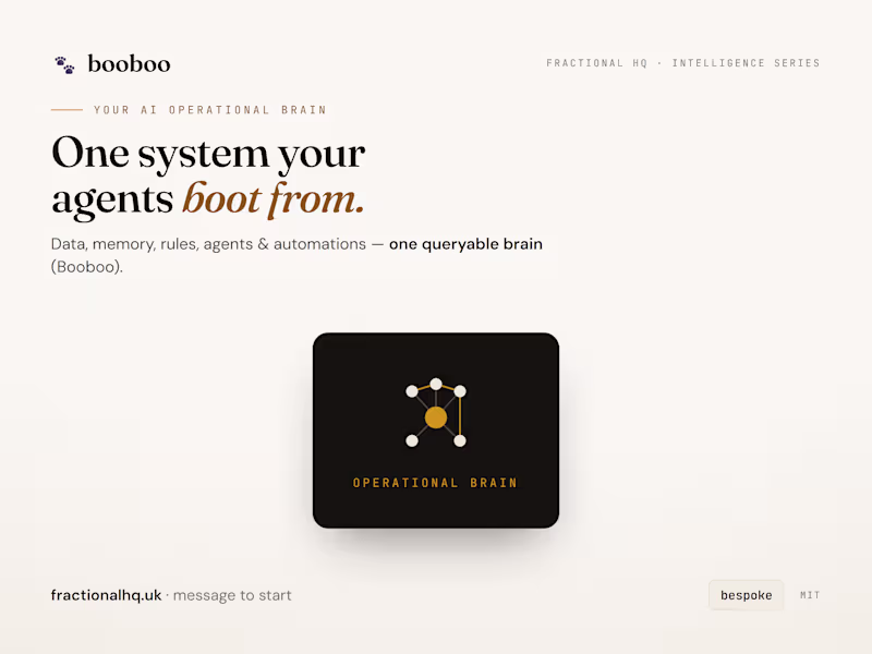 Cover image for Your AI operational brain (Booboo)