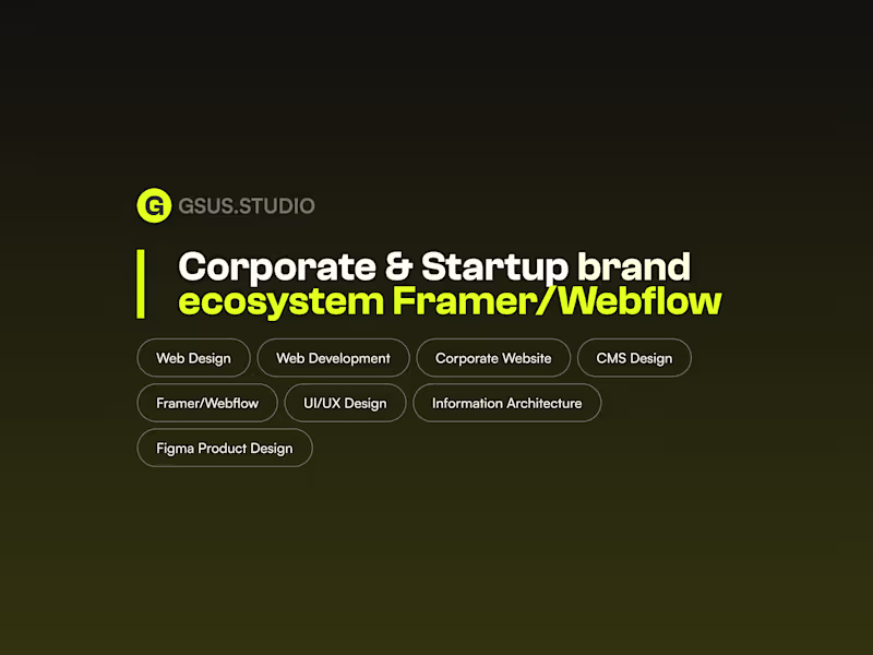 Cover image for Corporate & Startup Brand Ecosystem | Framer / Webflow