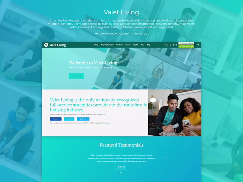 Cover image for Valet Living: Streamline Fitness & Wellness Class Bookings