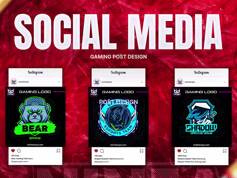 Cover image for Social media posts and logo design for Techindesigns.