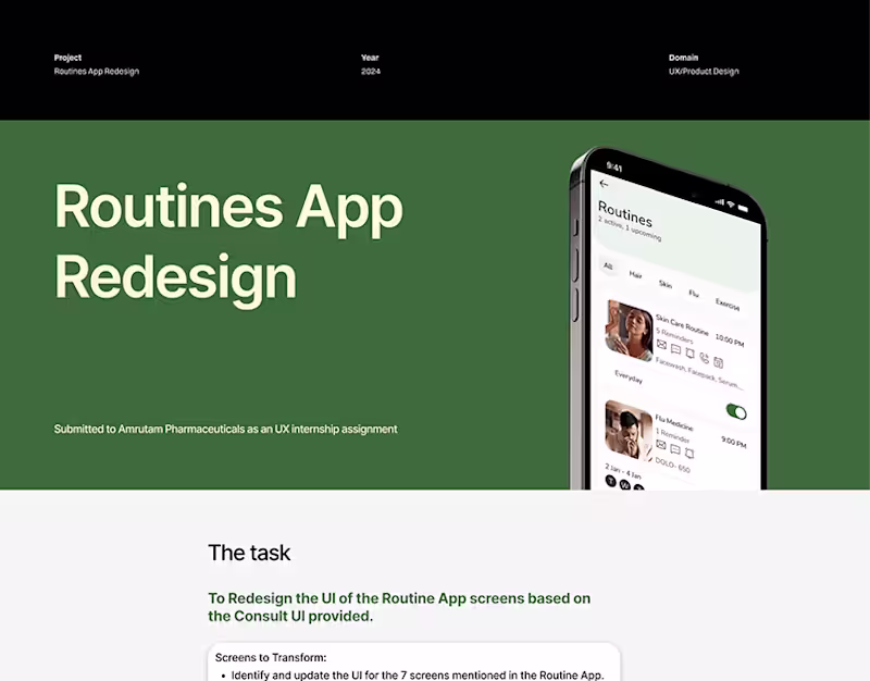 Cover image for Routines App Redesign- Mini UX Project :: Behance