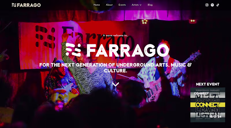 Cover image for Farrago: For the next-generation of arts, music & culture