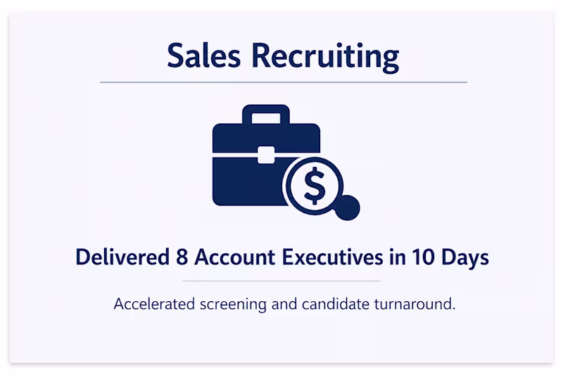 Cover image for Sales recruiting sample highlighting accelerated