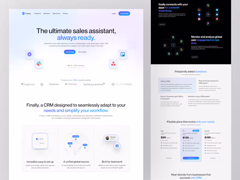 Cover image for Folbee - CRM ⏐ Landing Page