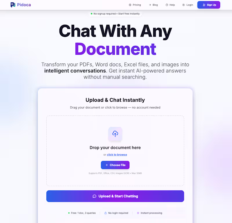 Cover image for Pidoca – AI SaaS Platform