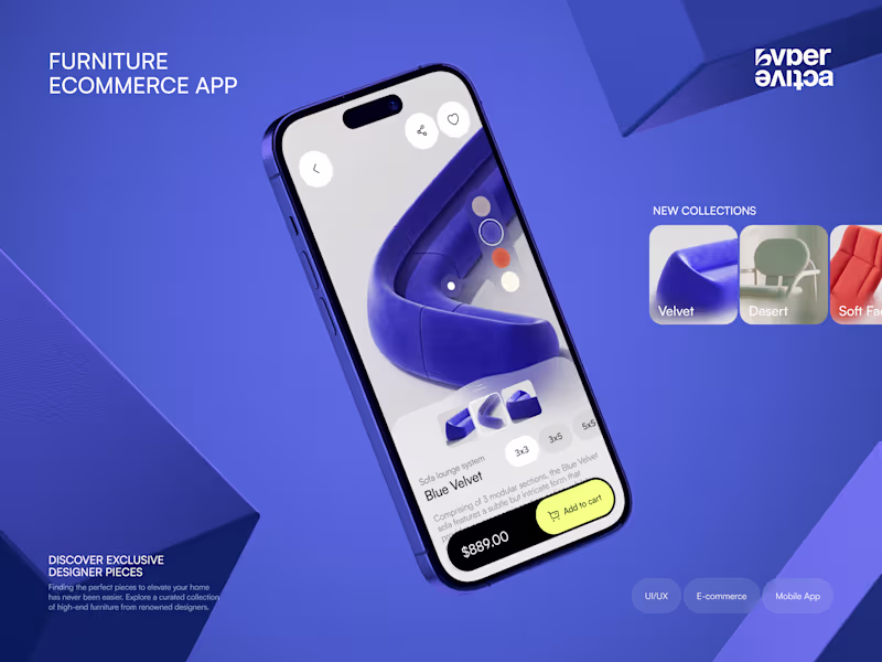 Cover image for 🛋️ Mobile design for e-commerce furniture app | Hyperactive
