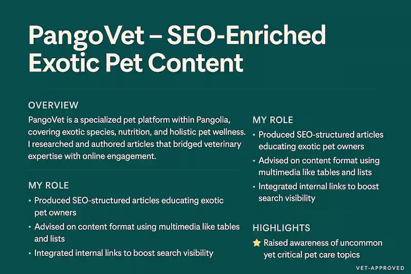 Cover image for My work with PangoVet