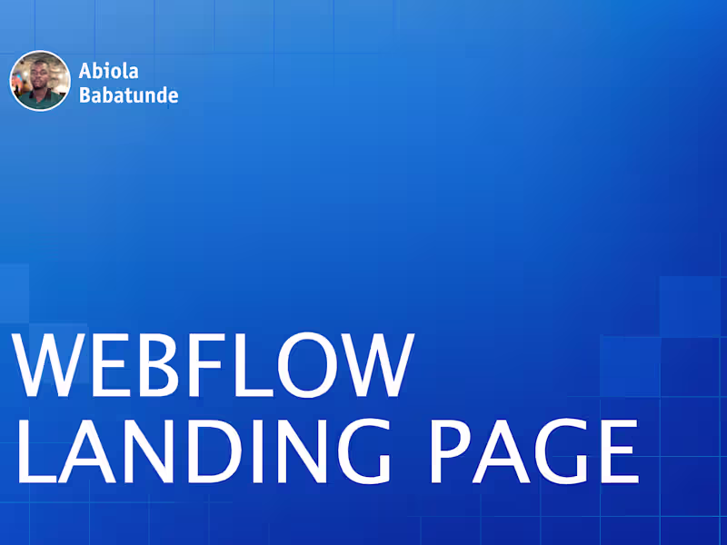 Cover image for Webflow Landing Page Service