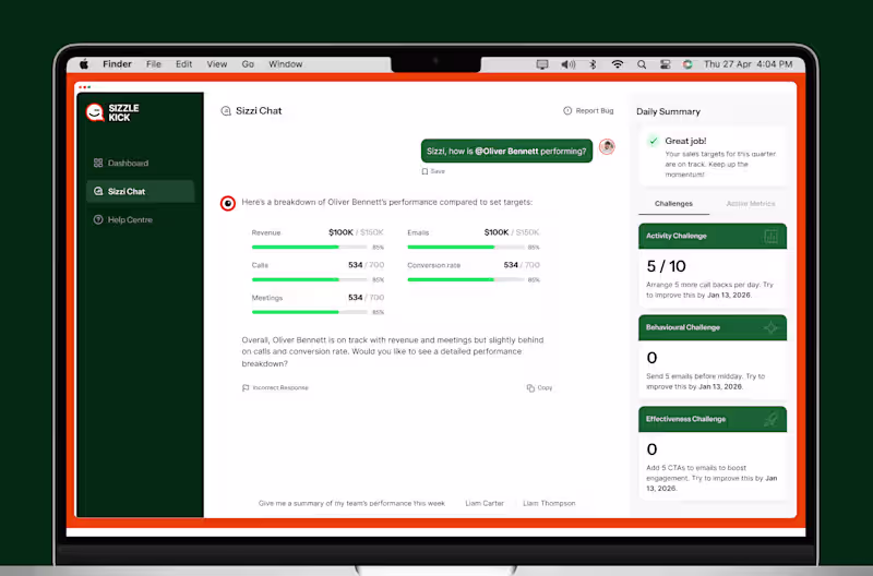 Cover image for SizzleKick AI Sales Coach Development