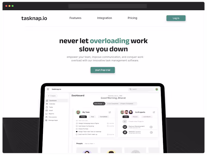 Cover image for tasknap.io - task and project management app for teams
