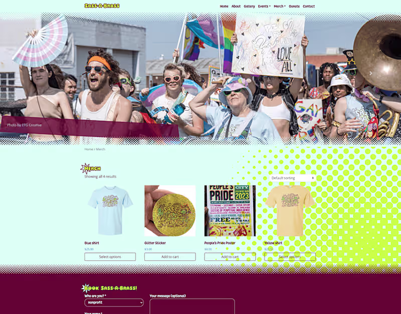 Cover image for Sass-a-Brass website :: Behance