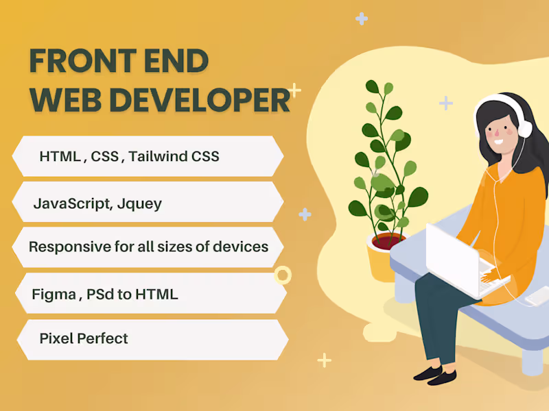 Cover image for I will convert your figma PSD design to HTML, CSS and JavaScript