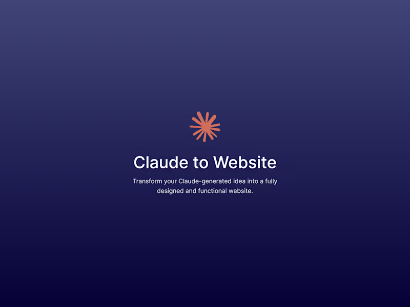Cover image for Claude to Website