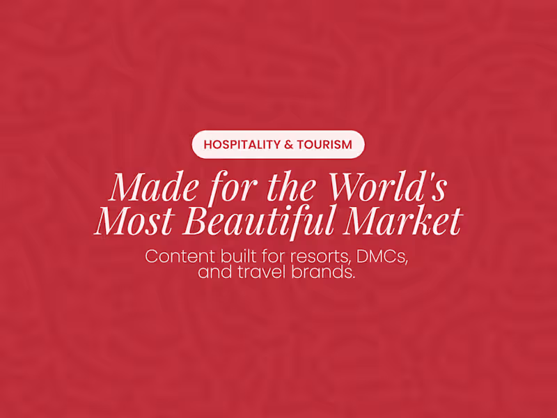 Cover image for Hospitality & Tourism Content Production