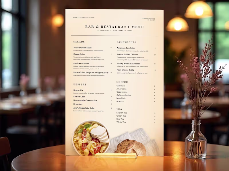 Cover image for Fresh, Clean Menu Designs for Cafés, Restaurants & Events