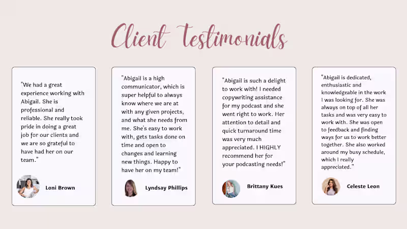 Cover image for Client Testimonials