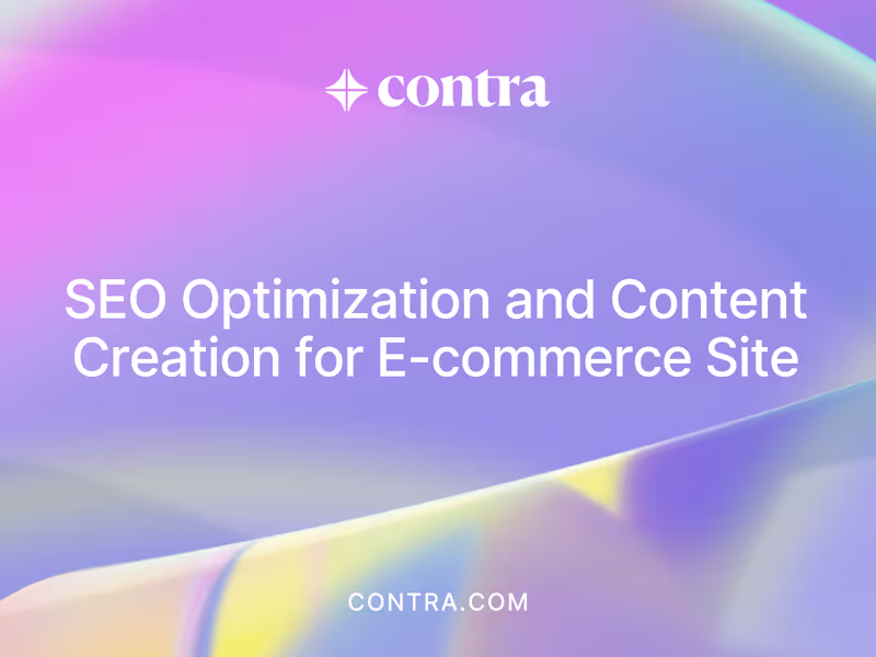 Cover image for SEO Optimization and Content Creation for E-commerce Site