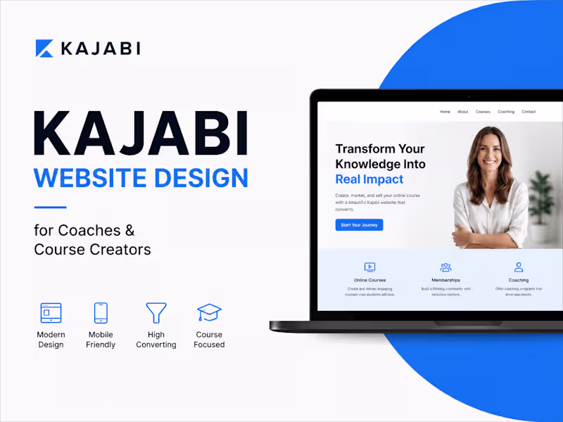 Cover image for Kajabi Website Design for Coaches And Course Creators