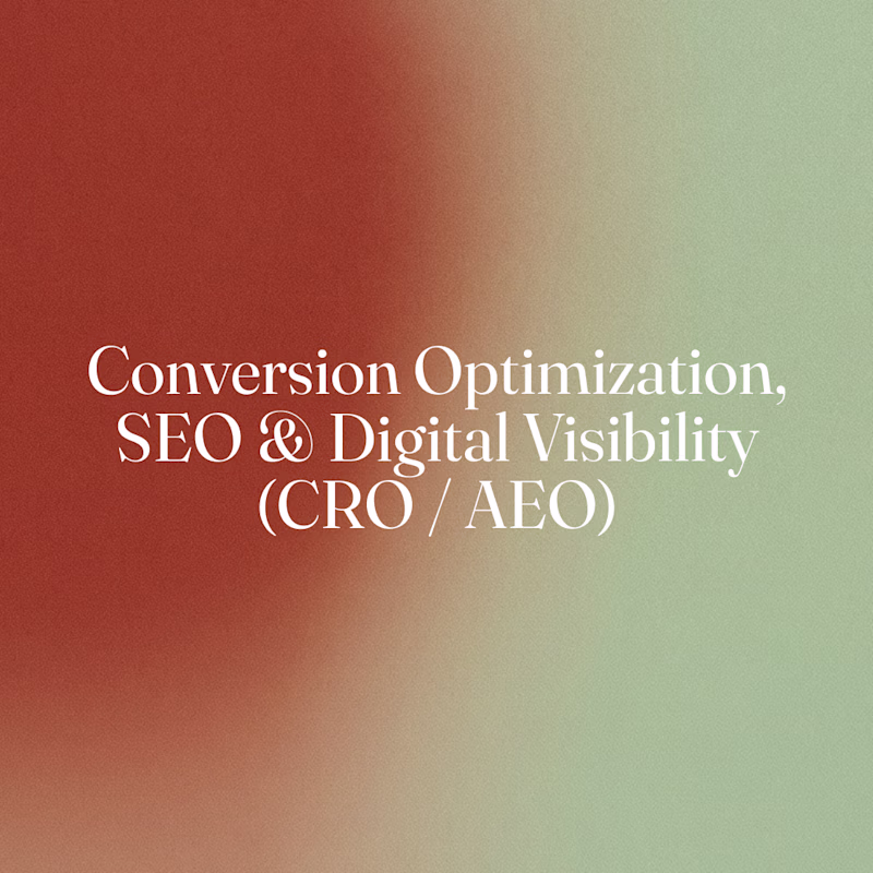 Cover image for Conversion Optimization, SEO & Digital Visibility (CRO / AEO)