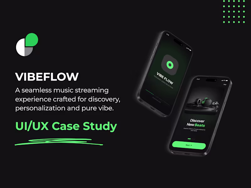 Cover image for VibeFlow: Music Streaming Mobile App UI/UX Case Study