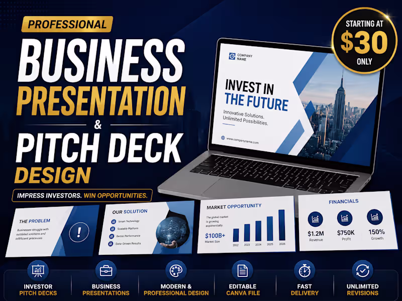 Cover image for Business Presentation & Pitch Deck Design