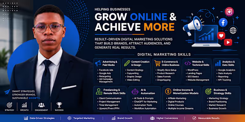 Cover image for "Digital Marketing: SEO, Ads & Social Growth"