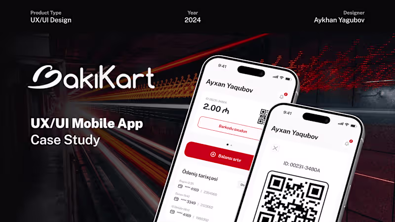 Cover image for "BakıKart" UX/UI Mobile App - Case Study :: Behance
