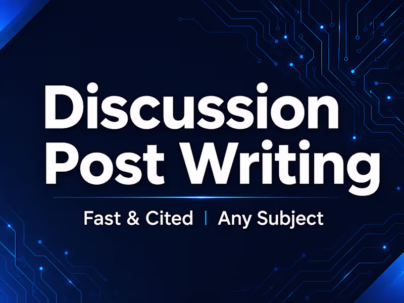 Cover image for I will write engaging discussion posts for your course